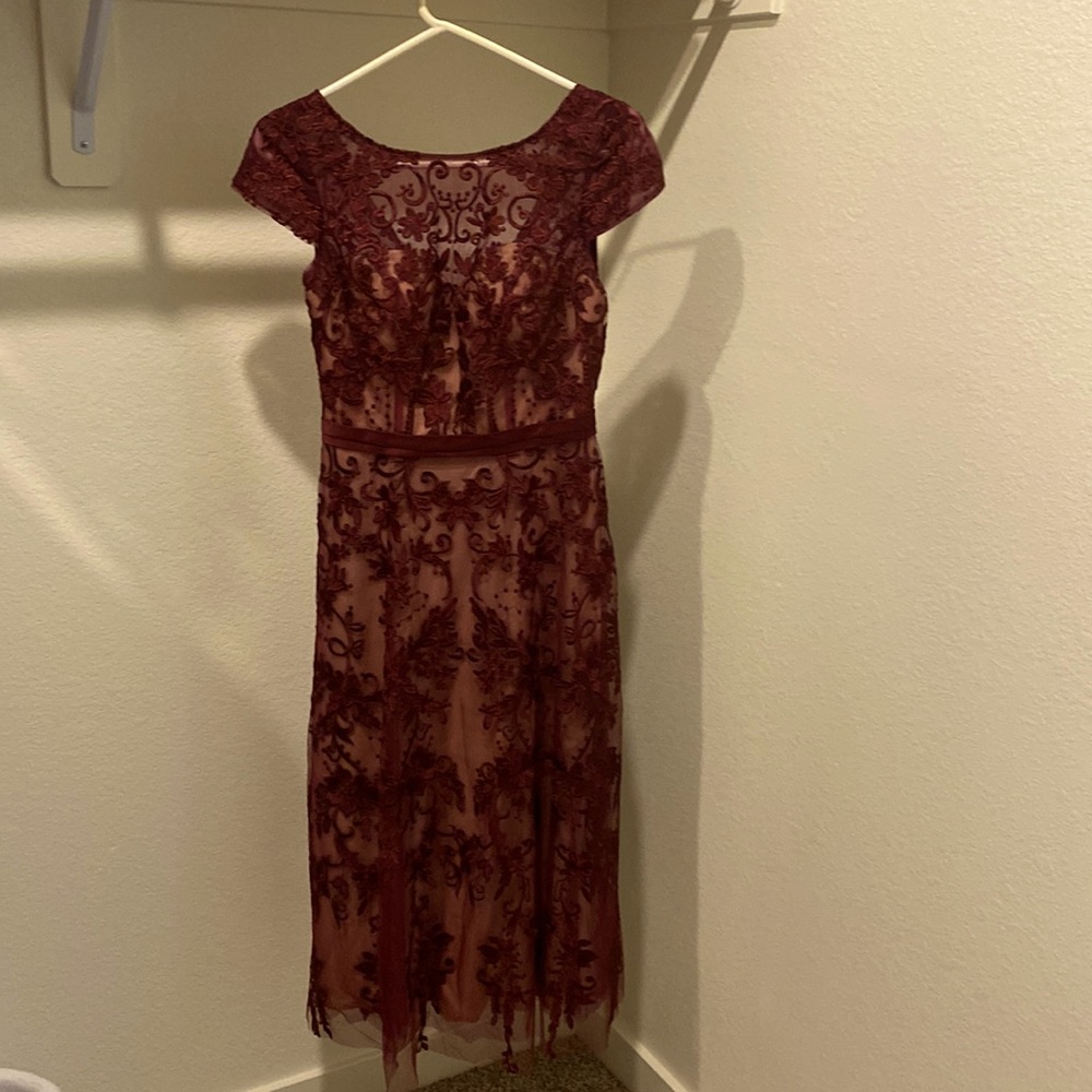 MOB dress and matching shawl in Cabernet.  Received a lot of compliments!!